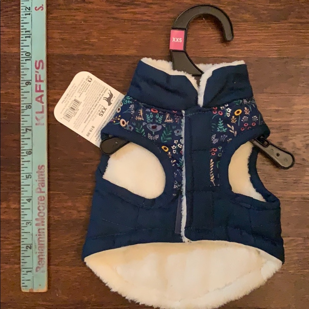 Bond & Co Blue Floral Dog Jacket NWT XXS XS